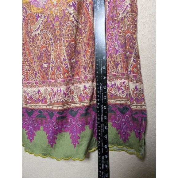 Soft Surroundings Boho Paisley Print Top Size Small Retro Festival Artistic - Picture 4 of 8